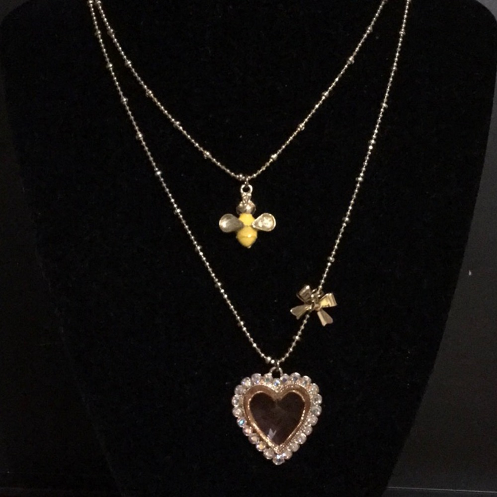 Betsey Johnson Bee Heart Necklace